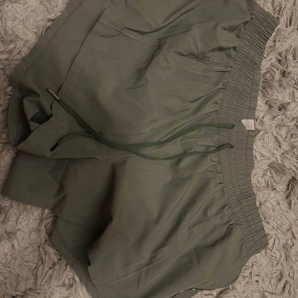 Green Elastic Waist Shorts
